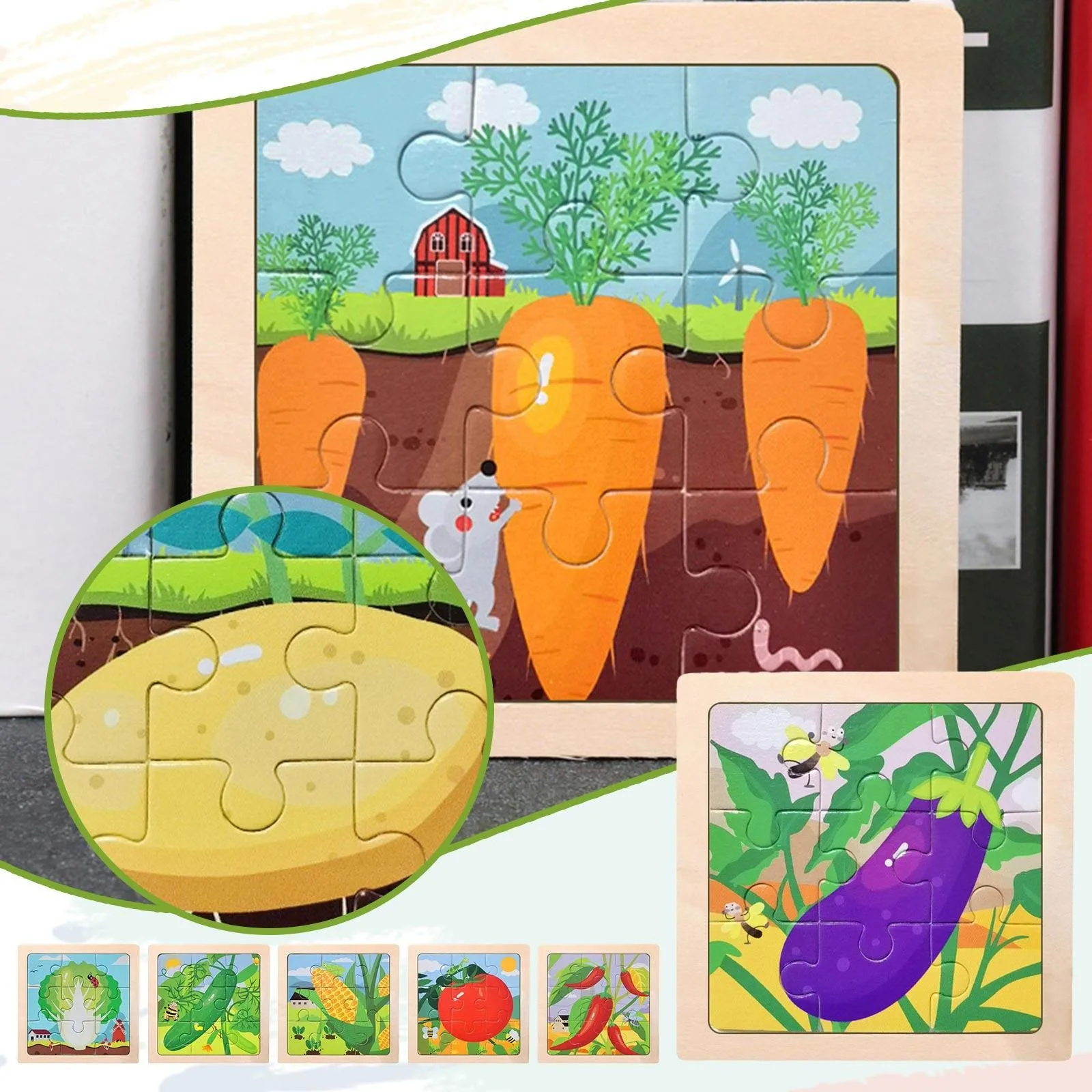 Fart Toy Docker Toy Nine~Piece Wooden Puzzle Cartoon Animal Car Wooden Puzzle Children's Early Education Educational Puzzle 2~5
Fart Toy Docker Toy Nine~Piece Wooden Puzzle Cartoon Animal Car Wooden Puzzle Children's Early Education Educational Puzzle 2~5