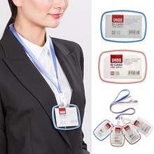 ID Card Lanyard Double Sided Name Badge Holder Card Cover Exhibition Standard Staff High Quality Acrylic Student Transparent