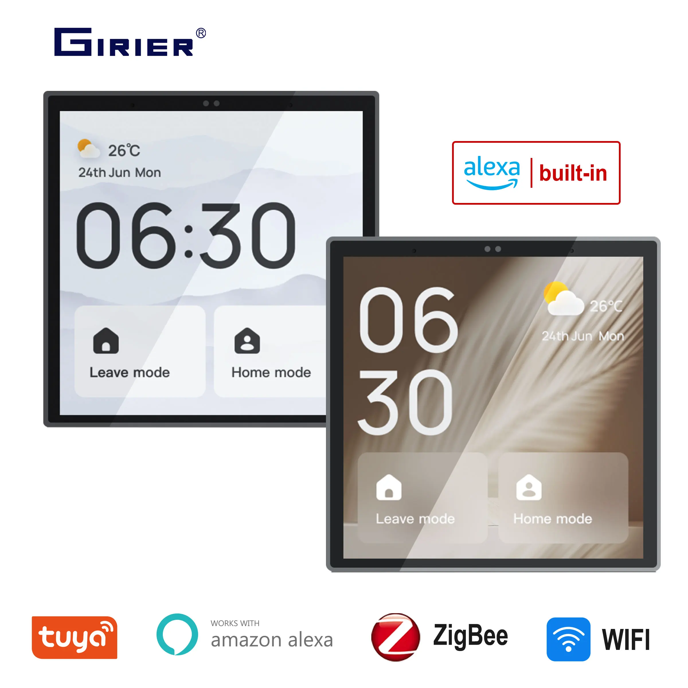GIRIER Smart Central Control Panel 4-inch Touch Screen Built-in Alexa Tuya ZigBee Hub Support Smart Scene Voice Control Function
GIRIER Smart Central Control Panel 4-inch Touch Screen Built-in Alexa Tuya ZigBee Hub Support Smart Scene Voice Control Function