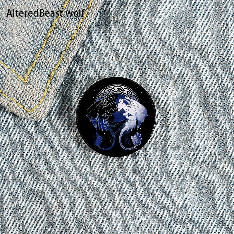 Two Dragons Printed Pin Custom Funny Brooches Shirt Lapel Bag Cute Badge Cartoon Cute Jewelry Gift for Lover Girl Friends
Two Dragons Printed Pin Custom Funny Brooches Shirt Lapel Bag Cute Badge Cartoon Cute Jewelry Gift for Lover Girl Friends