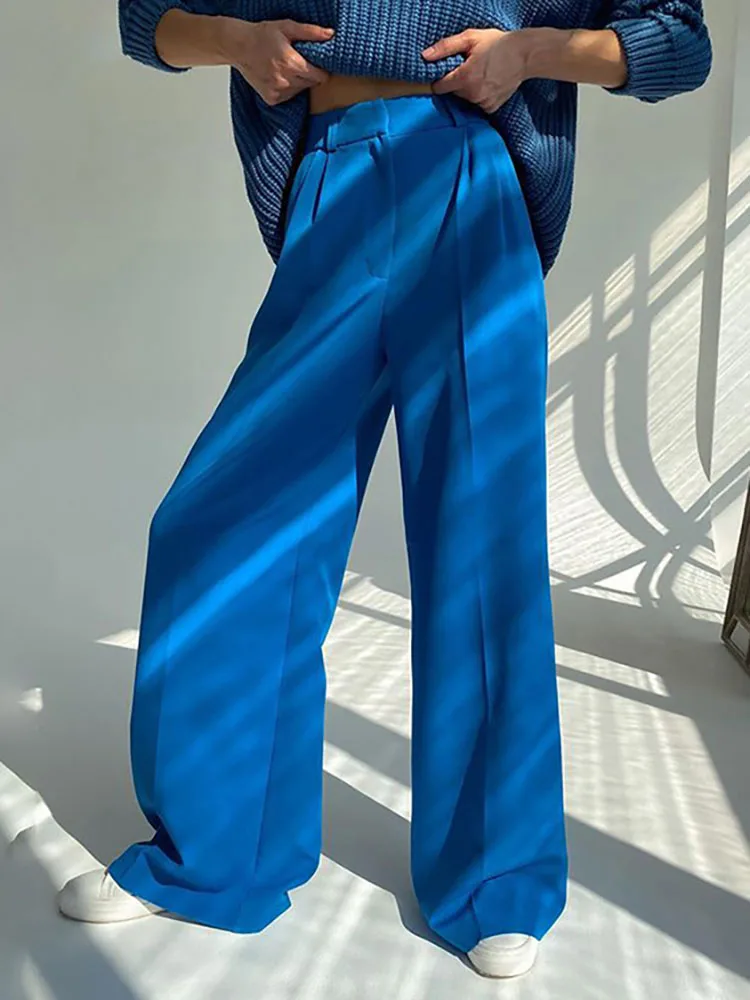 Blue Woman Pants Fashion Wide Leg Trousers Loose High Waist Office Full Length Ladies Casual Pants Pantalon Femme
Blue Woman Pants Fashion Wide Leg Trousers Loose High Waist Office Full Length Ladies Casual Pants Pantalon Femme