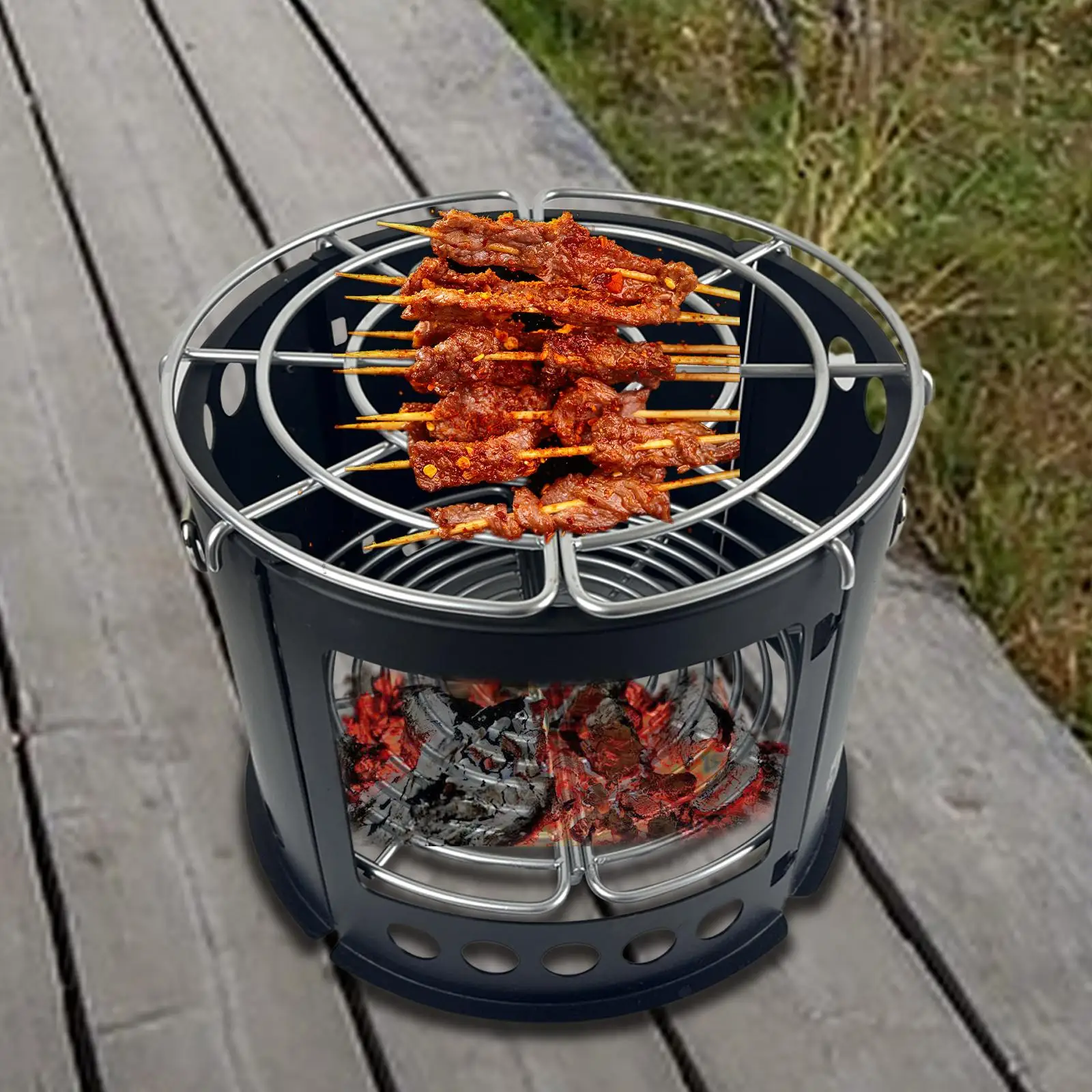 Compact Camping Grill Stove Detachable Cooking Grill Firewood Burning Stove Campfire Round for Barbecue Cooking Travel Hiking
Compact Camping Grill Stove Detachable Cooking Grill Firewood Burning Stove Campfire Round for Barbecue Cooking Travel Hiking