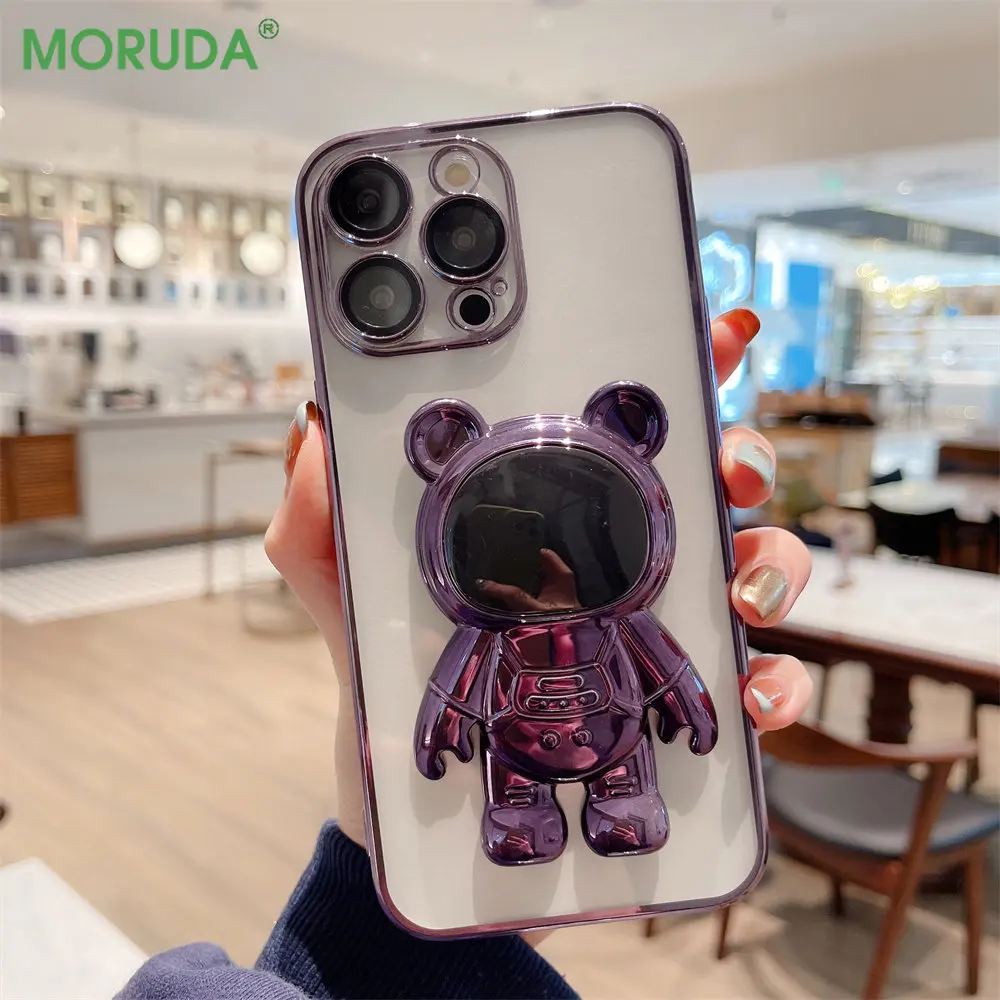 Astronaut Bear Bracket Transparent Phone Case for iPhone 14 13 12 11 Pro Xs Max 7 8 14 Plus XR X Luxury Glitter Shockproof Cover
Astronaut Bear Bracket Transparent Phone Case for iPhone 14 13 12 11 Pro Xs Max 7 8 14 Plus XR X Luxury Glitter Shockproof Cover