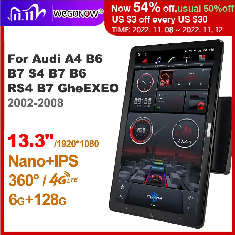Автомагнитола Ownice, 13,3 дюйма, 1DIN, Android 360, для Audi A4 B6 B7 S4 B7 B6 RS4 B7 EXEO 2002-2008, автомобильное аудио, SPDIF 4G LTE, без DVD
Автомагнитола Ownice, 13,3 дюйма, 1DIN, Android 360, для Audi A4 B6 B7 S4 B7 B6 RS4 B7 EXEO 2002-2008, автомобильное аудио, SPDIF 4G LTE, без DVD