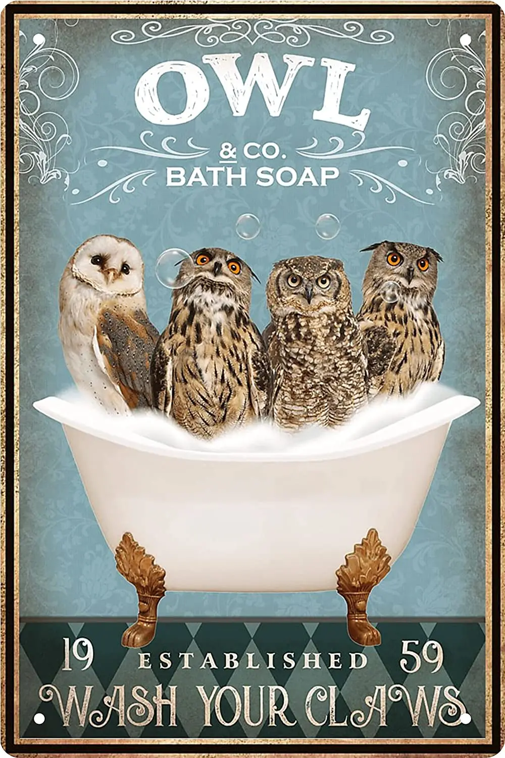 Funny Owl Decor Vintage Bathroom and Tub Metal Tin Sign Decorative Owl Pet Lovers Gifts Farm Home Bar Bathroom Men's Cave
Funny Owl Decor Vintage Bathroom and Tub Metal Tin Sign Decorative Owl Pet Lovers Gifts Farm Home Bar Bathroom Men's Cave