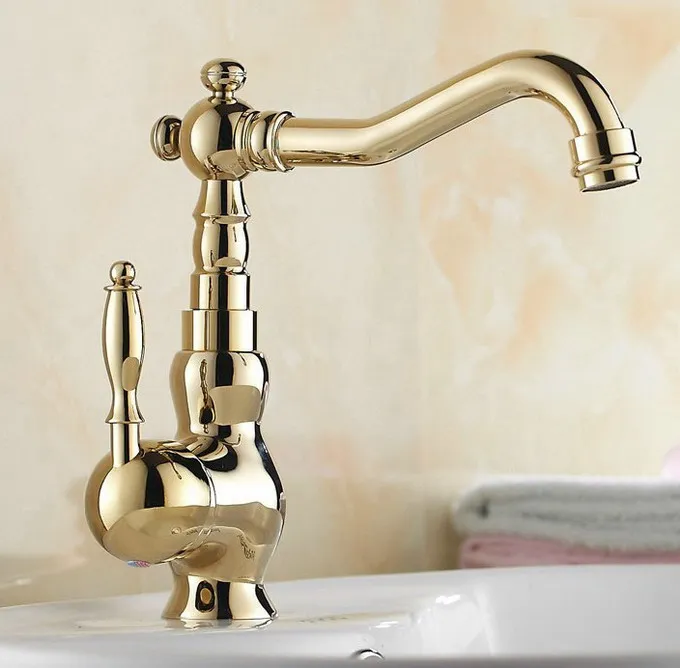 Luxury Gold Color Brass Bathroom Kitchen Sink Basin Faucet Mixer Tap Swivel Spout Deck Mounted Single Handle mgf053
Luxury Gold Color Brass Bathroom Kitchen Sink Basin Faucet Mixer Tap Swivel Spout Deck Mounted Single Handle mgf053
