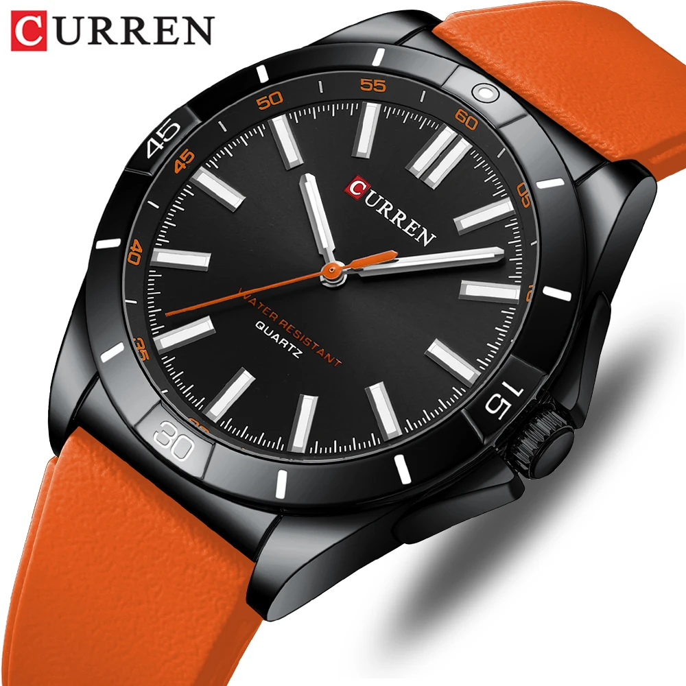 

CURREN 8449 Fashion Simple Watches for Men Silicone Bracelet Analog Quartz Wristwatches for Business Man Luminous Hands Clock