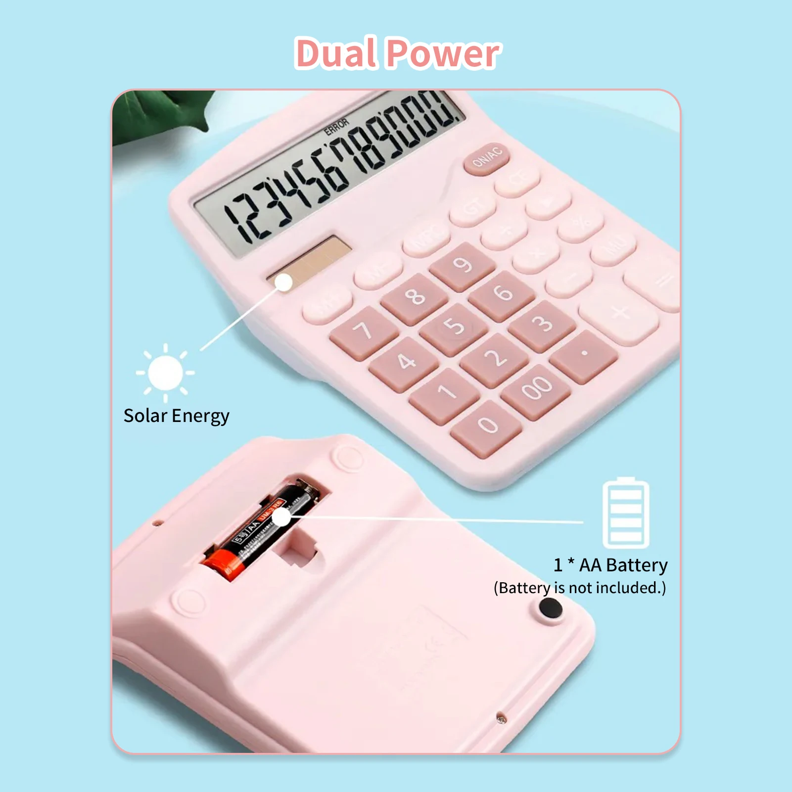 Calculator Standard Function Calculator with 12-Digit Large LCD Display Solar Battery Dual Power for Home Basic Office
Calculator Standard Function Calculator with 12-Digit Large LCD Display Solar Battery Dual Power for Home Basic Office