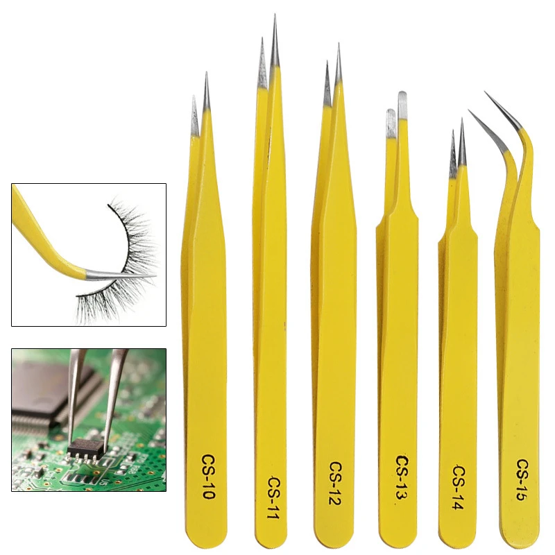 Anti-static Tweezers Stainless Steel Industrial Tweezers Precision Curved Straight Tip Forceps Phone PCB Repair Hand Tools 
Anti-static Tweezers Stainless Steel Industrial Tweezers Precision Curved Straight Tip Forceps Phone PCB Repair Hand Tools