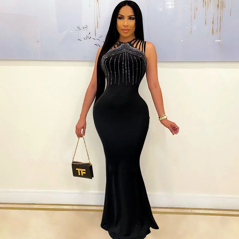 Sexy Crystal Rhinestones Mermaid Maxi Dress Women Evening Party Sleeveless Bodycon Long Dress Elegant Clubwear Birthday Dresses
Sexy Crystal Rhinestones Mermaid Maxi Dress Women Evening Party Sleeveless Bodycon Long Dress Elegant Clubwear Birthday Dresses