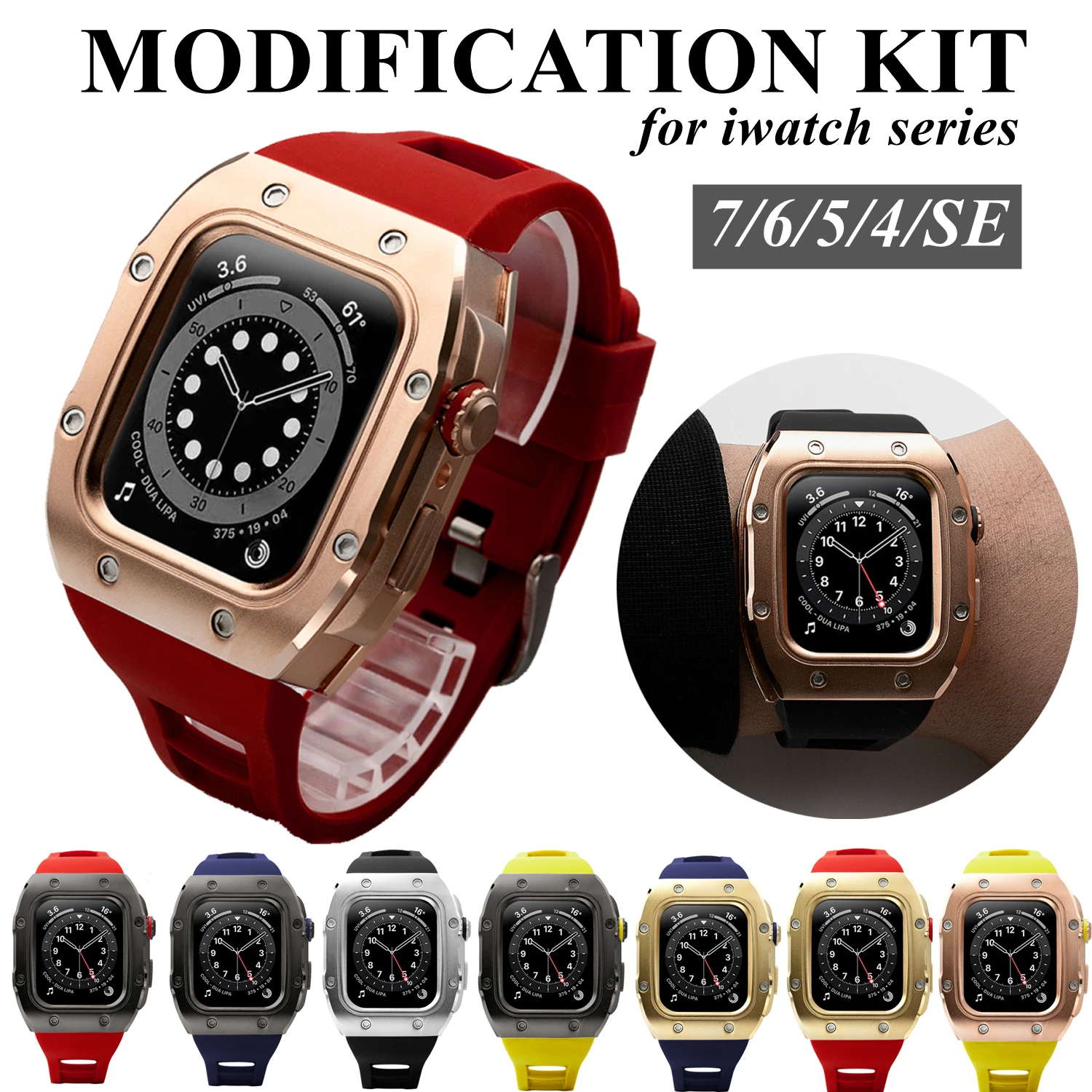 Latest Stainless Steel strap For iwatch series 6 5 4 SE 44mm 40mm Modification kit for apple watch band 6 5 4 SE 44MM 40MM Metal
Latest Stainless Steel strap For iwatch series 6 5 4 SE 44mm 40mm Modification kit for apple watch band 6 5 4 SE 44MM 40MM Metal