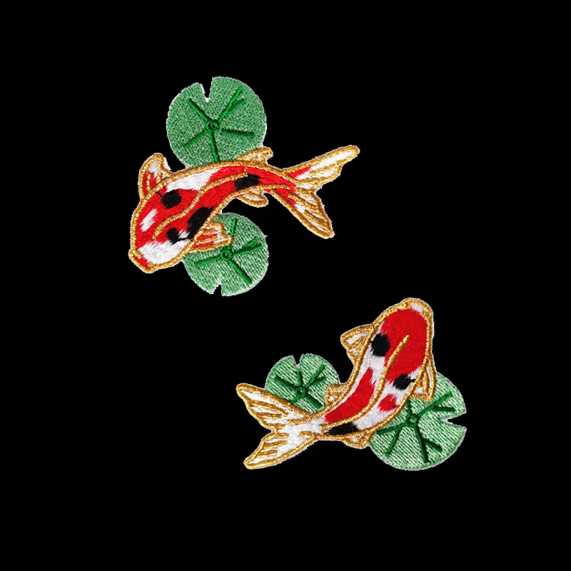 Cartoon Red Carp Chinese Style Embroidery Cloth Stickers Lotus Leaf Gold Silk Embroidered Carp Clothes Patch Decorate
Cartoon Red Carp Chinese Style Embroidery Cloth Stickers Lotus Leaf Gold Silk Embroidered Carp Clothes Patch Decorate
