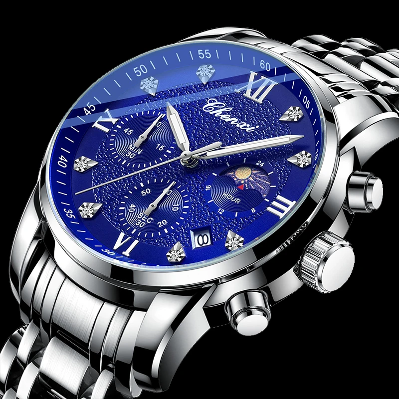 Мужские кварцевые часы с хронографом, мужские наручные часы для мужчин, часы из нержавеющей стали, наручные часы CHENXI, Брендовые Часы
Мужские кварцевые часы с хронографом, мужские наручные часы для мужчин, часы из нержавеющей стали, наручные часы CHENXI, Брендовые Часы