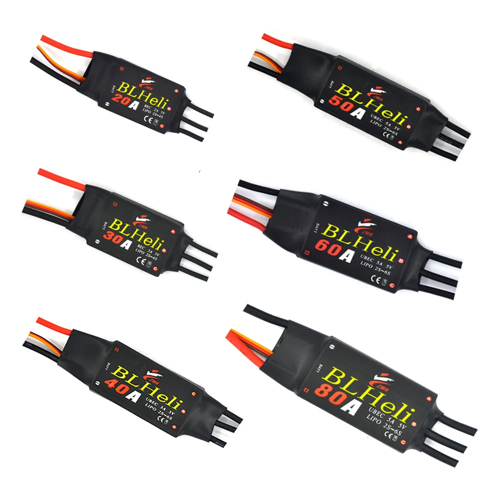 

ZMR BLHeliSeries12A 20A 30A 40A 50A 60A 80A ESC Brushless Multi Rotor Four Axis Electric Control for FPV RC Racing Drone