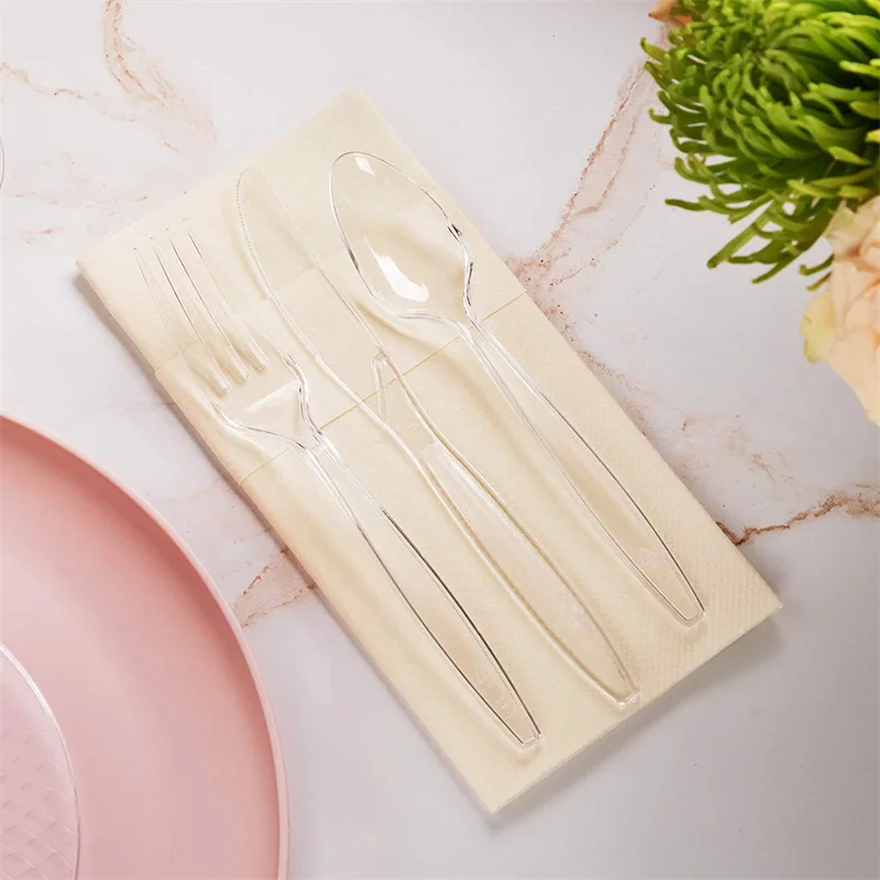48/96/144pcs Plastic Cutlery Set Crystal Clear Plastic Knife Fork Spoon Party Cutlery-set Dinner Household Birthday Supplies
48/96/144pcs Plastic Cutlery Set Crystal Clear Plastic Knife Fork Spoon Party Cutlery-set Dinner Household Birthday Supplies