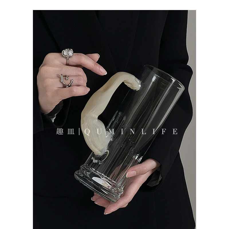 

Hercules scrub handle cup large capacity juice cup with handle niche high-value glass