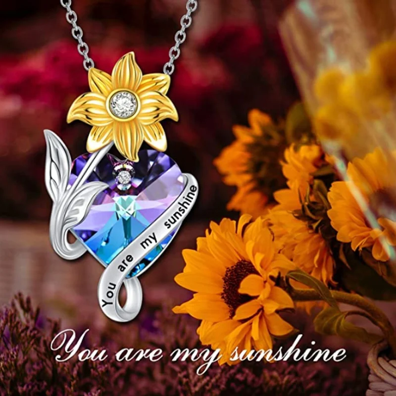 Sunflower Heart Necklace Exquisite Fashion Pendant Wedding Anniversary Gifts for Men Women Romantic Ladies Jewelry
Sunflower Heart Necklace Exquisite Fashion Pendant Wedding Anniversary Gifts for Men Women Romantic Ladies Jewelry