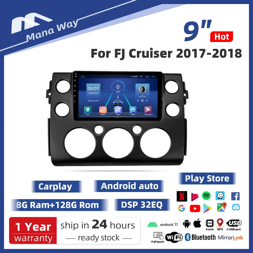 9 Inch Android For TOYOTA FJ Cruiser 2017-2018 DSP CarPlay Car Radio Stereo Multimedia Video MP5 Player Navigation GPS 2 Din Dvd
9 Inch Android For TOYOTA FJ Cruiser 2017-2018 DSP CarPlay Car Radio Stereo Multimedia Video MP5 Player Navigation GPS 2 Din Dvd