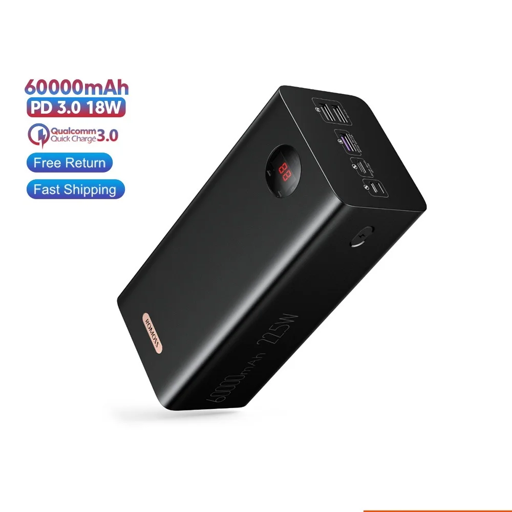 ROMOSS PEA60 Power Bank 60000mAh SCP PD QC 3.0 Quick Charge Powerbank 60000 mAh External Battery Charger For Huawei iPhone
ROMOSS PEA60 Power Bank 60000mAh SCP PD QC 3.0 Quick Charge Powerbank 60000 mAh External Battery Charger For Huawei iPhone