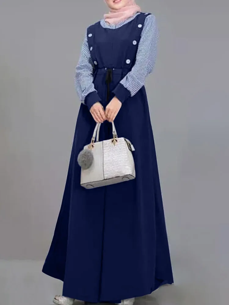 2023 ZANZEA Femme Vintage Casual Muslim Maxi Robe Plaid Checked Dress Full Sleeve O-Neck Dresses Solid Color Patchwork Sundress
2023 ZANZEA Femme Vintage Casual Muslim Maxi Robe Plaid Checked Dress Full Sleeve O-Neck Dresses Solid Color Patchwork Sundress