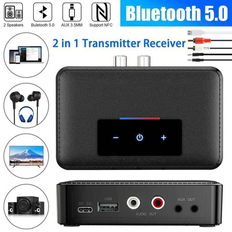 bluetooth 5.0 Transmitter Receiver Wireless 3.5mm AUX NFC to 2 RCA Audio Adapter Music Wireless Adapter For Car PC TV Headphones
bluetooth 5.0 Transmitter Receiver Wireless 3.5mm AUX NFC to 2 RCA Audio Adapter Music Wireless Adapter For Car PC TV Headphones