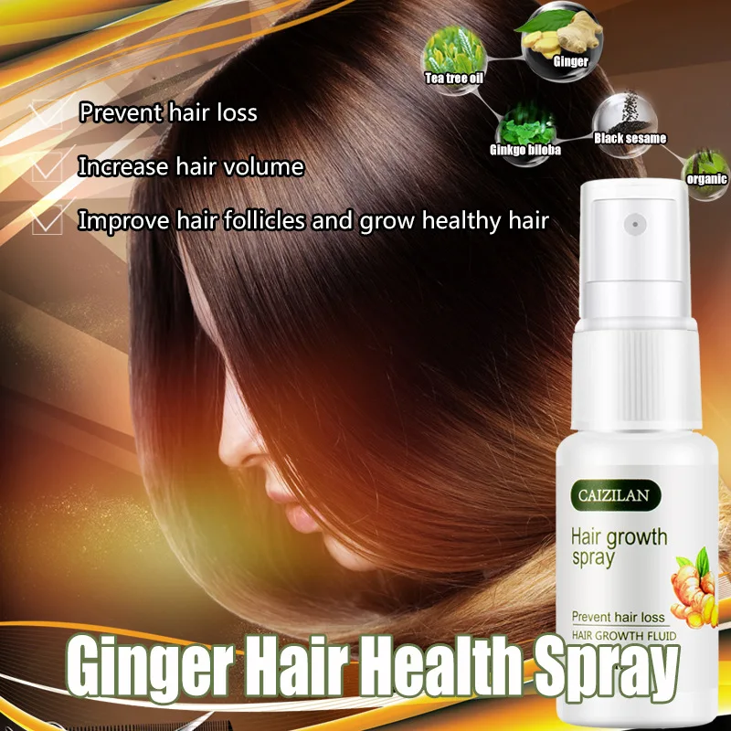 

Имбирная сыворотка-спрей для роста волос против выпадения волос, эфирные масла, продукты для быстрого лечения, предотвращение истончения в...