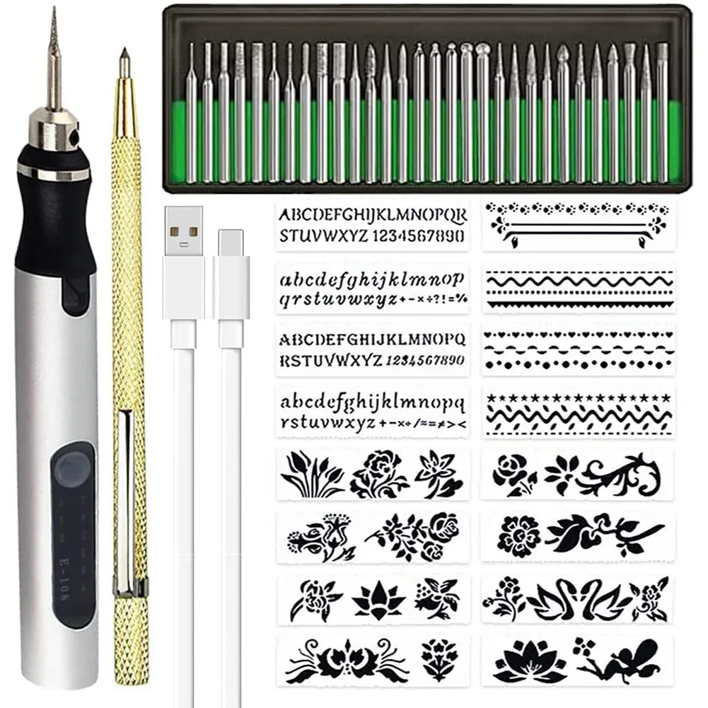 Rechargeable Cordless Mini Engraver Pen DIY Engraving Tool Kit for Metal Glass Ceramic Plastic Wood Jewelry Stencils B
Rechargeable Cordless Mini Engraver Pen DIY Engraving Tool Kit for Metal Glass Ceramic Plastic Wood Jewelry Stencils B
