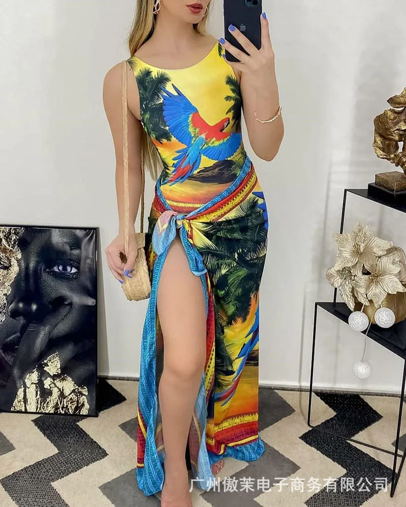 Spring Printed Dress Sexy Party Beach Dresses New Design Irregularities Skirt Set
Spring Printed Dress Sexy Party Beach Dresses New Design Irregularities Skirt Set