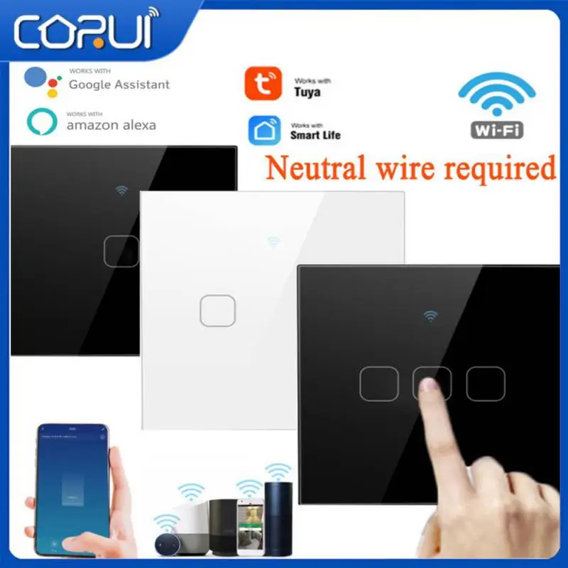 CORUI Tuya Wifi Smart Switch Home Wall Button Touch Interruptor Tactil Inteligente Wifi Alexa Alexa And Google Home Assistant
CORUI Tuya Wifi Smart Switch Home Wall Button Touch Interruptor Tactil Inteligente Wifi Alexa Alexa And Google Home Assistant