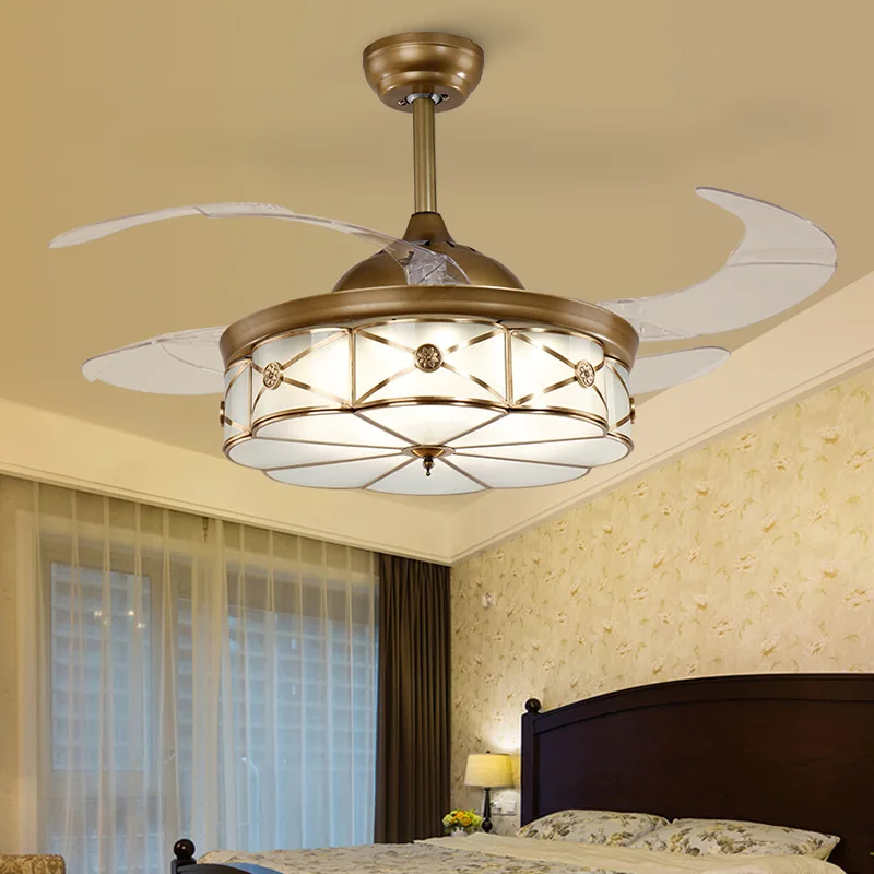 All Copper European Invisible Fan Lamp Living Room Bedroom Dining Room Simple Ceiling Fan Lamp with Remote Control 42 Inch
All Copper European Invisible Fan Lamp Living Room Bedroom Dining Room Simple Ceiling Fan Lamp with Remote Control 42 Inch
