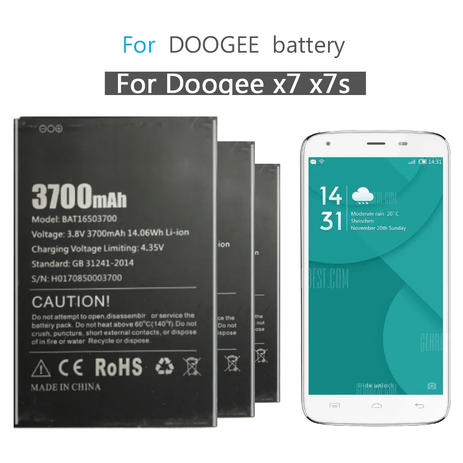 Аккумулятор Для DOOGEE X7 X 7 X7s аккумулятор батарея BAT16503700 3700mAh батарея + номер отслеживания
Аккумулятор Для DOOGEE X7 X 7 X7s аккумулятор батарея BAT16503700 3700mAh батарея + номер отслеживания