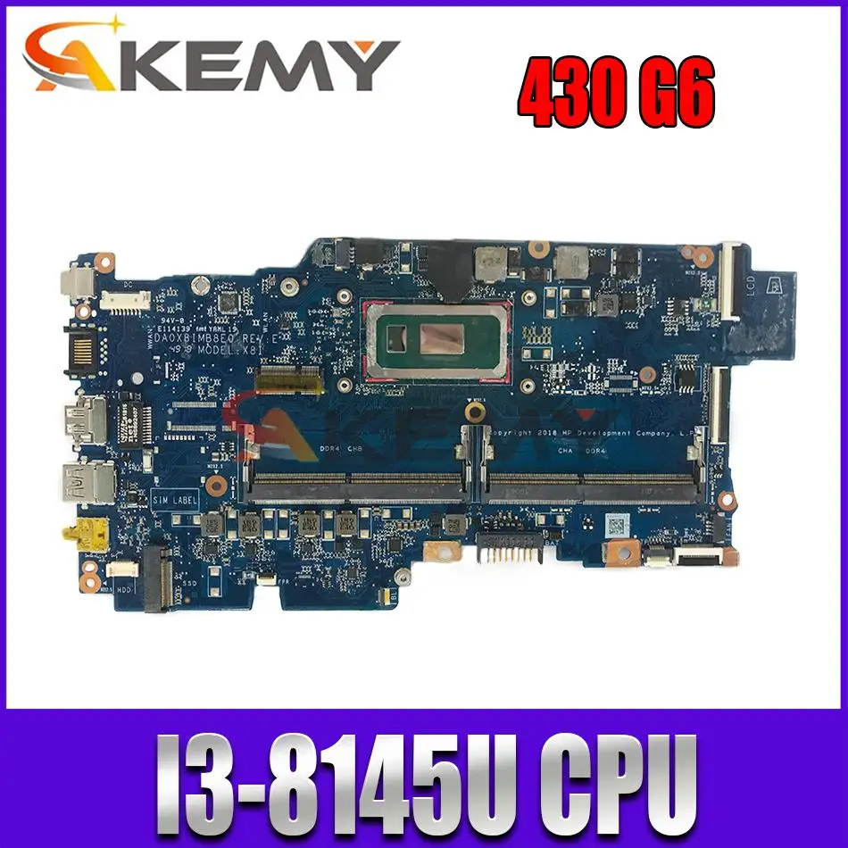 

L44502-601 L44502-001 DA0X8IMB8E0 UMA w I3-8145U CPU Laptop Motherboard for HP K12 ProBook 430 G6 NoteBook PC