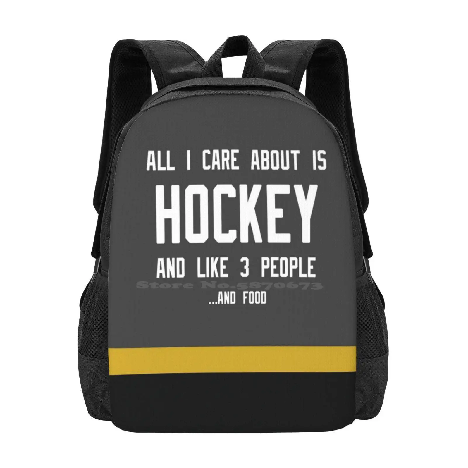 

All I Care About Is Hockey-Vegas Fashion Pattern Design Travel Laptop School Backpack Bag Vegas Golden Knights Hockey Fleury