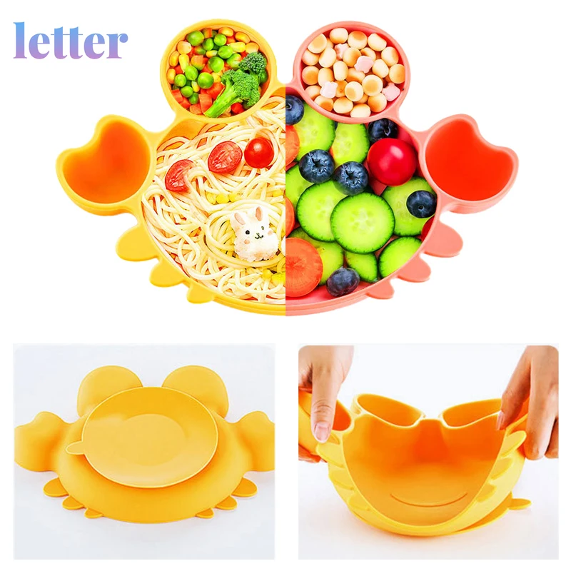 Baby Silicone Sucker Bowl Children Non-slip Tableware Infant Food Dishes BPA Free Cartoon Crab Feeding Divided Plate Spoon Fork
Baby Silicone Sucker Bowl Children Non-slip Tableware Infant Food Dishes BPA Free Cartoon Crab Feeding Divided Plate Spoon Fork