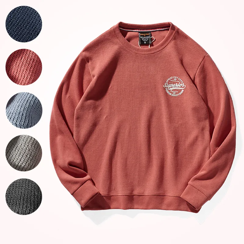 American Retro Terry Printed Hoodies Men's Pure Cotton Washed Old Round Neck Pullover Knitted Long-sleeved Casual Sweatshirts 
American Retro Terry Printed Hoodies Men's Pure Cotton Washed Old Round Neck Pullover Knitted Long-sleeved Casual Sweatshirts