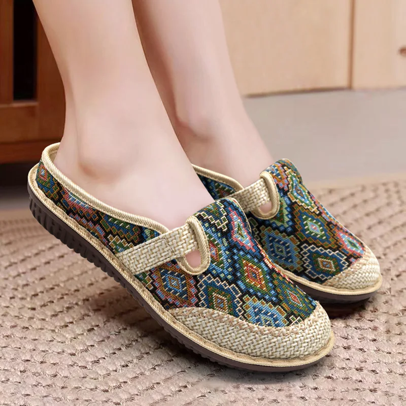 35-41 Womens Flats Shoes Female Spring/autumn Single Shoes Slip-on Hemp Hand-painted Ethnic Soft Sole Half Tow Ladies Shoes Hy24
35-41 Womens Flats Shoes Female Spring/autumn Single Shoes Slip-on Hemp Hand-painted Ethnic Soft Sole Half Tow Ladies Shoes Hy24