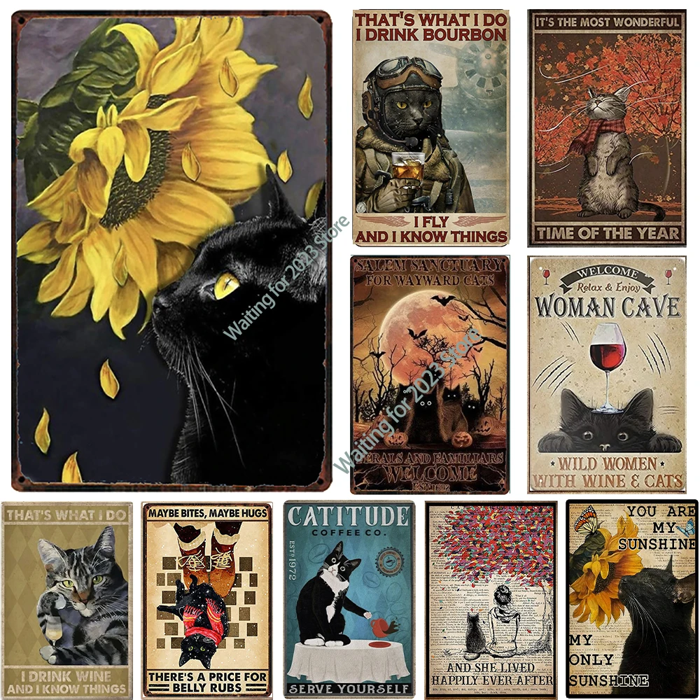 Cute Cat Metal Sign Vintage Decoration, God Love Cats, Sunflower And Painting, Wall Decor For Home Toilet Pet Shop
Cute Cat Metal Sign Vintage Decoration, God Love Cats, Sunflower And Painting, Wall Decor For Home Toilet Pet Shop