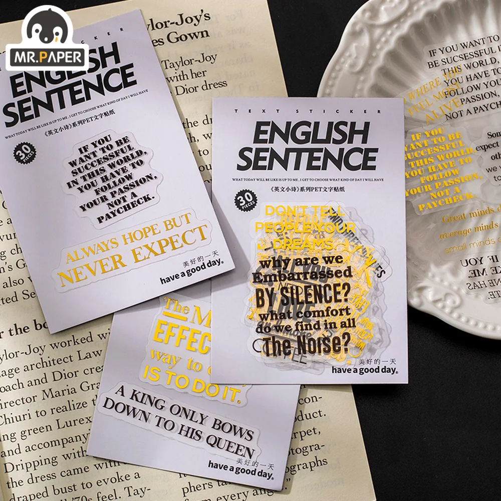 Mr.paper 8 Styles 30Pcs/bag Simple English Stickers Creative Literary Poems Hand Account Material Decorative Stationery Stickers
Mr.paper 8 Styles 30Pcs/bag Simple English Stickers Creative Literary Poems Hand Account Material Decorative Stationery Stickers