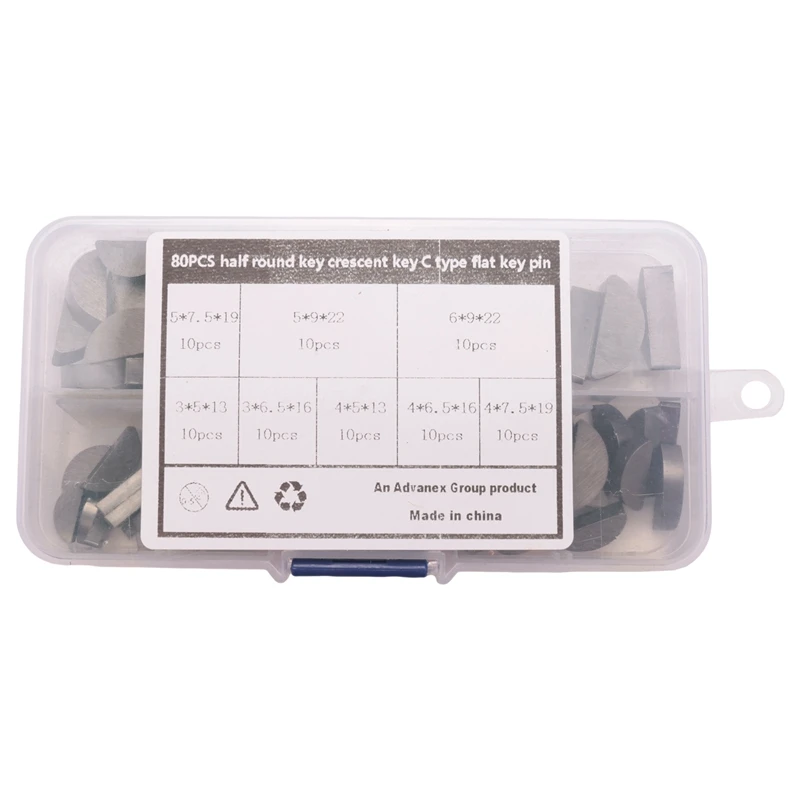 80PCS 8Size Stainless Steel Key Assortment Set Metric Half Moon Shaft Drive Fasteners Mechanical Industry Different Size
80PCS 8Size Stainless Steel Key Assortment Set Metric Half Moon Shaft Drive Fasteners Mechanical Industry Different Size