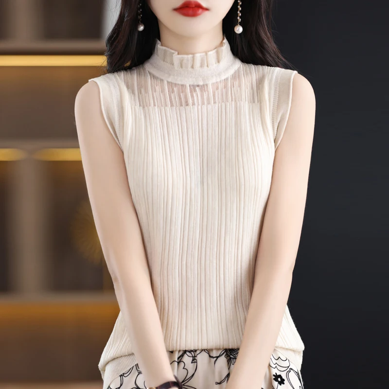 Knitted Suspender Tank Top For Women In Spring Summer Of 2023 New Type Of Ear Edge Sleeveless Top Hollowed-Out Lace Lining Shirt
Knitted Suspender Tank Top For Women In Spring Summer Of 2023 New Type Of Ear Edge Sleeveless Top Hollowed-Out Lace Lining Shirt