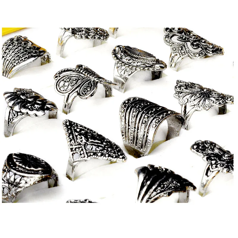 20pcs Wholesale Tibetan Silver Punk Boho Ring Vintage ethnic Wedding Jewelry Metal Big Finger Rings For Women Drop Shipping 
20pcs Wholesale Tibetan Silver Punk Boho Ring Vintage ethnic Wedding Jewelry Metal Big Finger Rings For Women Drop Shipping