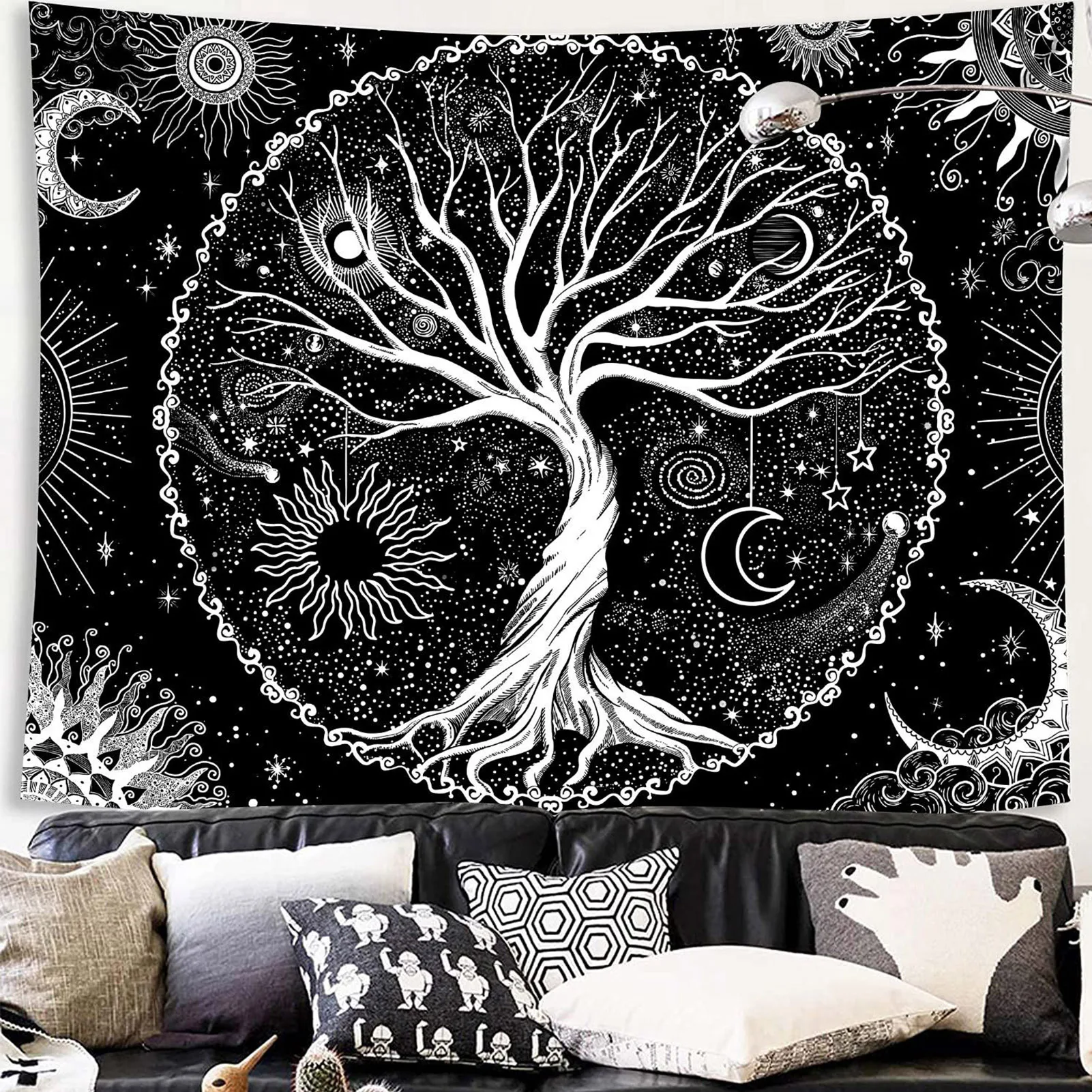 Black And White Moon Sun Mandala Tapestry Bohemian Decoration Wall Hanging Psychedelic Starlight Art Wall Cloth Home Room Decor
Black And White Moon Sun Mandala Tapestry Bohemian Decoration Wall Hanging Psychedelic Starlight Art Wall Cloth Home Room Decor