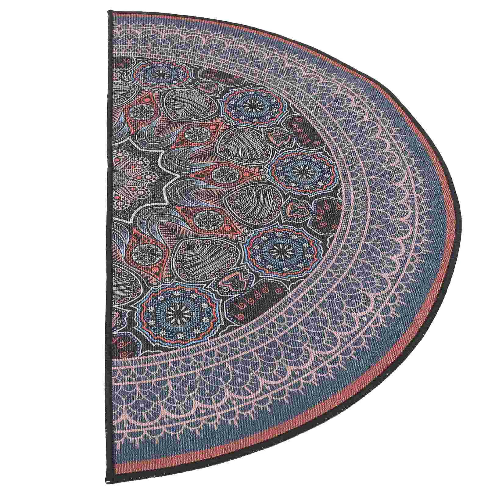 

Rug Mat Door Bohemian Mats Floor Mandala Carpet Entrance Rugs Round Bathroom Half Area Doormat Semi Circle Bath Welcome Front