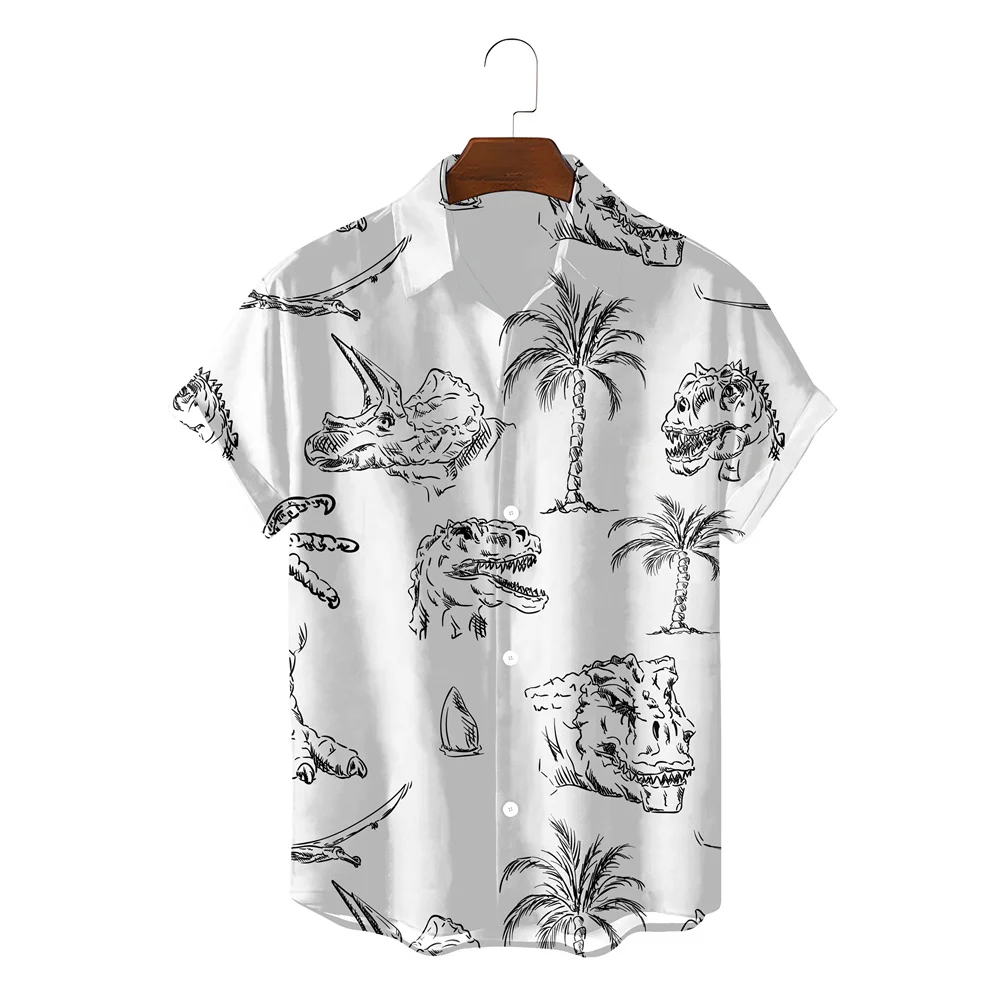 Fashion Hawaiian Shirt For Men Summer Beach Clothes Dinosaur Drawing Camisa Blusas Blouses Button Up Streetwear Chemise
Fashion Hawaiian Shirt For Men Summer Beach Clothes Dinosaur Drawing Camisa Blusas Blouses Button Up Streetwear Chemise