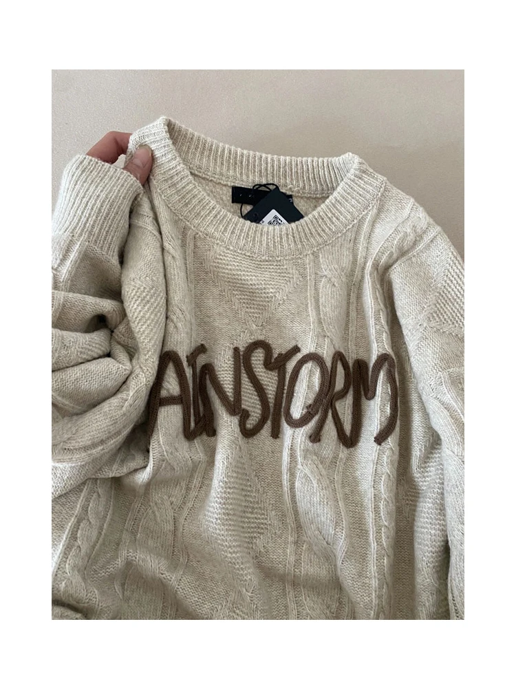 Women Retro Letter Print Sweater Pullovers Casual Winter Oversized Fashion O-Neck Loose Soft Female Knitwear Jumper
Women Retro Letter Print Sweater Pullovers Casual Winter Oversized Fashion O-Neck Loose Soft Female Knitwear Jumper