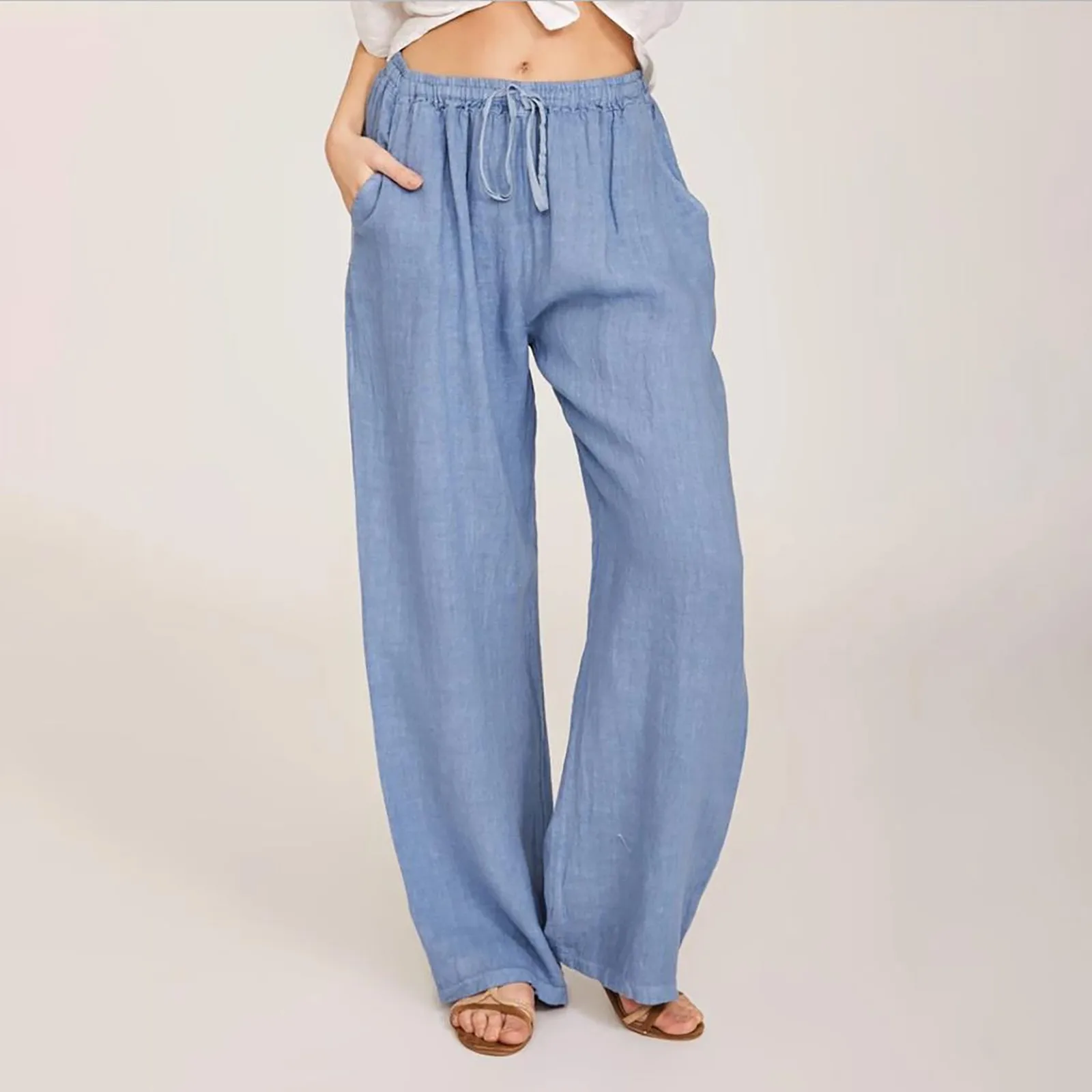 Ladies Casual Loose Pants Women's Leisure Solid Color Tether Cotton Yoga Sportwear Female Trousers With Drawstring
Ladies Casual Loose Pants Women's Leisure Solid Color Tether Cotton Yoga Sportwear Female Trousers With Drawstring