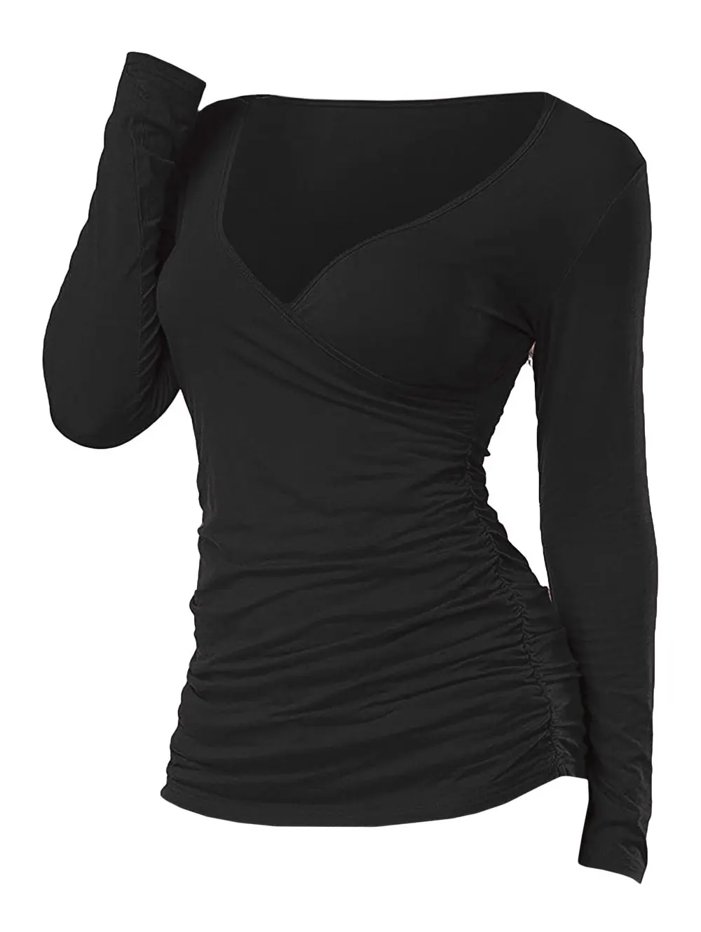 Long Sleeve Casual Daily Low Cut Tee Ruched Plunging Long Sleeve T Shirt Women Blouse Spring New Shirts
Long Sleeve Casual Daily Low Cut Tee Ruched Plunging Long Sleeve T Shirt Women Blouse Spring New Shirts