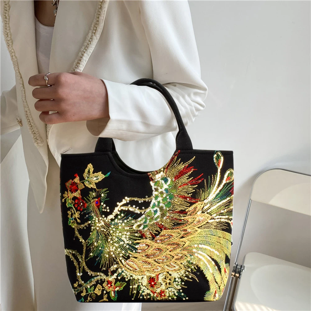 Женские сумки в этническом стиле, уникальная сумка с вышивкой Peafowl, Большая вместительная сумка-мессенджер с бусинами и подвеской с верхней ...
Женские сумки в этническом стиле, уникальная сумка с вышивкой Peafowl, Большая вместительная сумка-мессенджер с бусинами и подвеской с верхней ...