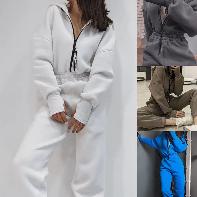 Winter Women's Fashion Simple Hooded Zipper Sweatshirt Tunic Bodysuit Set Casual Harajuku Oversize KPOP Solid Women's Hoodie
Winter Women's Fashion Simple Hooded Zipper Sweatshirt Tunic Bodysuit Set Casual Harajuku Oversize KPOP Solid Women's Hoodie