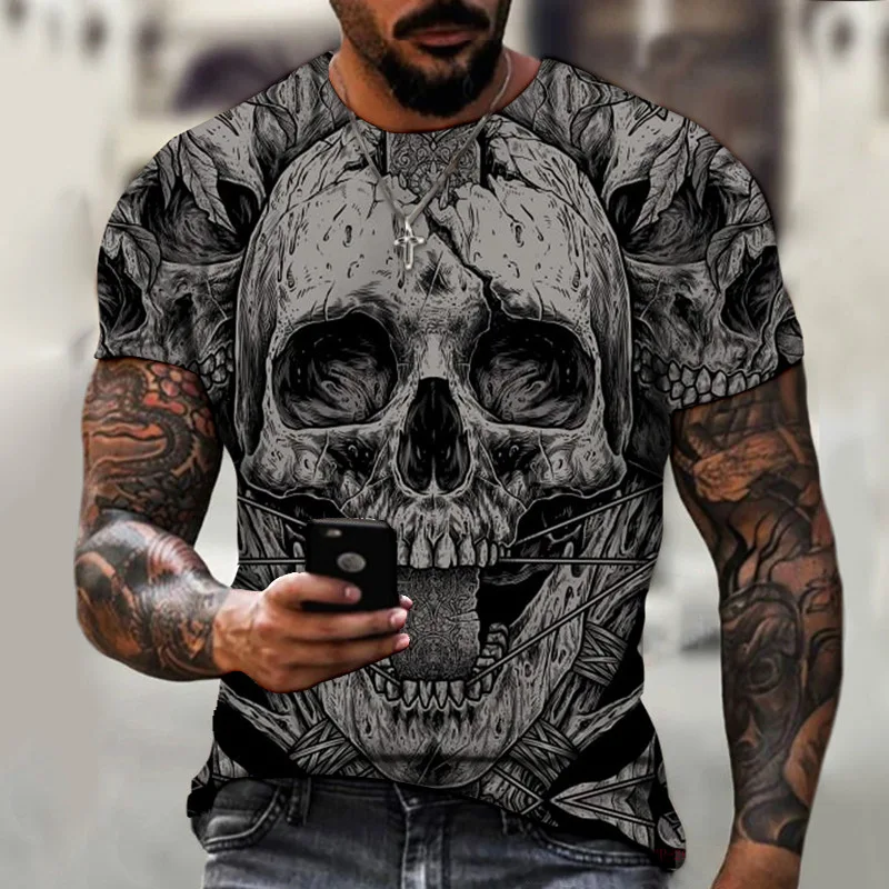 Vintage Skull 3d Print T-shirts Men Summer Tees O-neck Hip Hop Tops Horror Casual Breathable Harajuku Oversized Clothing
Vintage Skull 3d Print T-shirts Men Summer Tees O-neck Hip Hop Tops Horror Casual Breathable Harajuku Oversized Clothing
